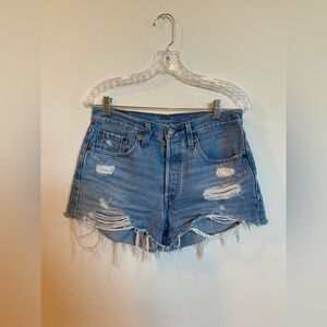 Levi’s 501 Distressed Denim Shorts